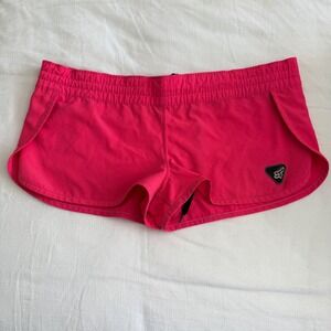 Fox Racing Women's Hot Pink Athletic Shorts Logo Drawstring Waist Size M
